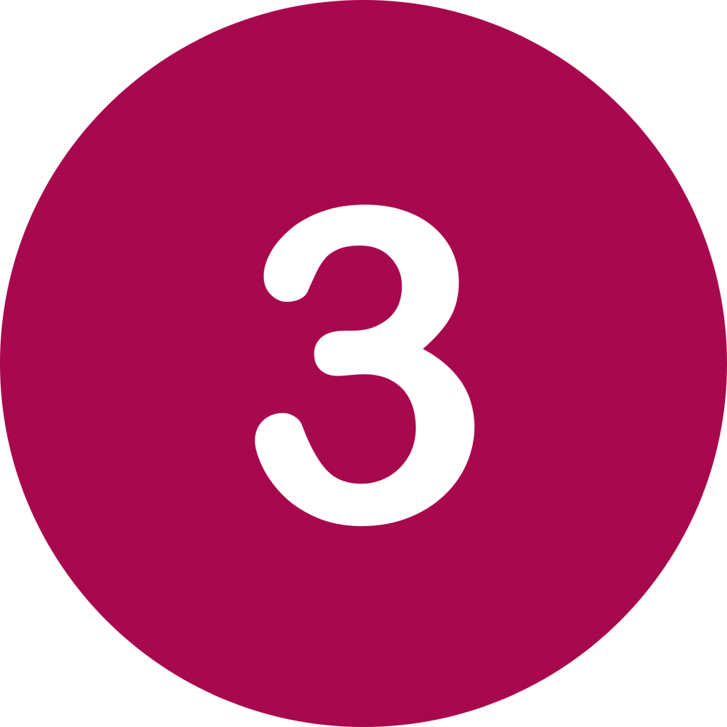 Number 3 on a pink background