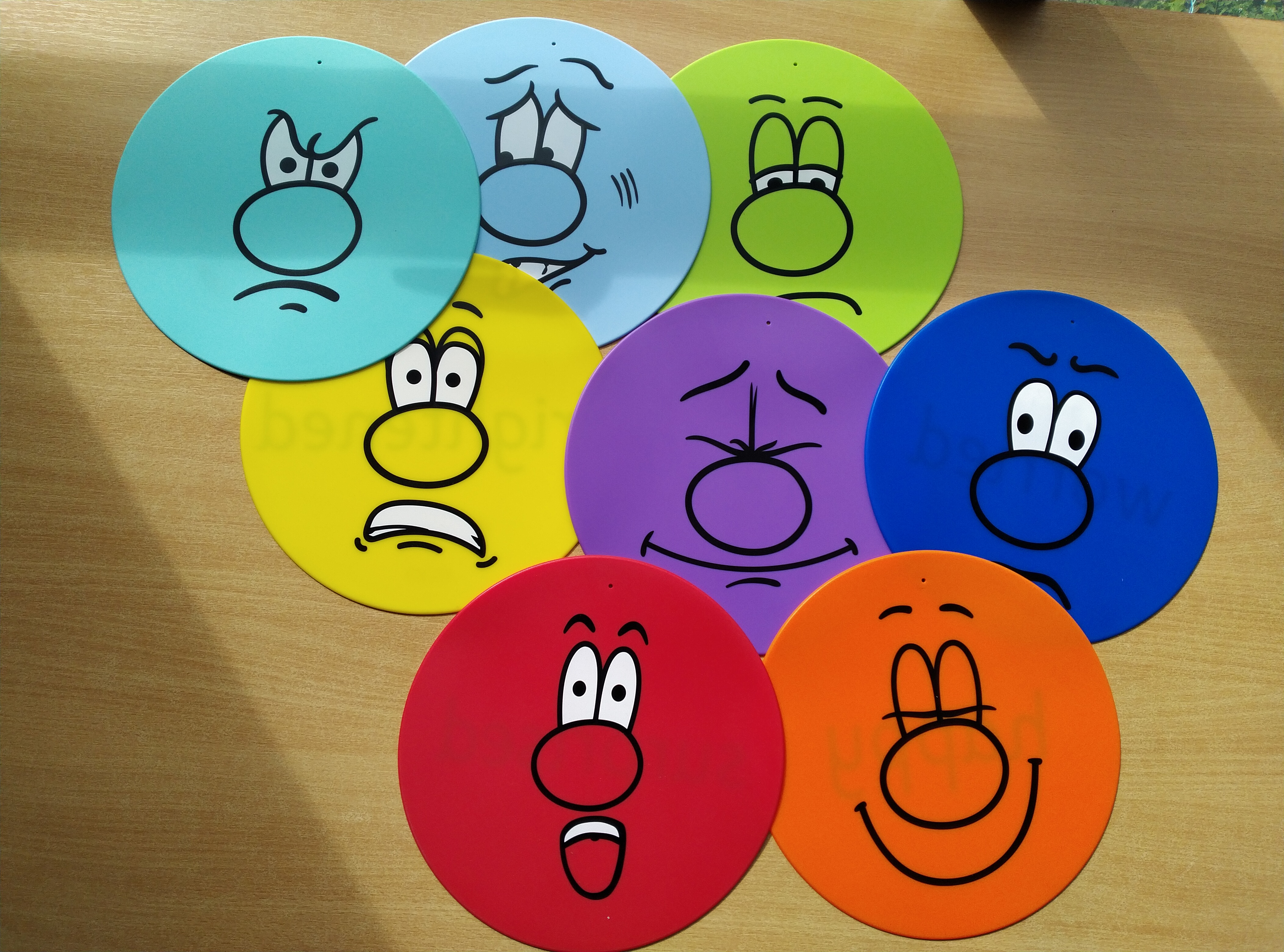 Emotion Faces Throw Down Spots 16 pack